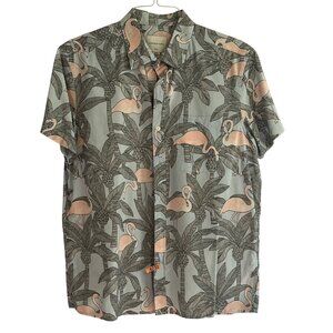 American Eagle Mens Flamingo Print Button-Down Shirt Size M